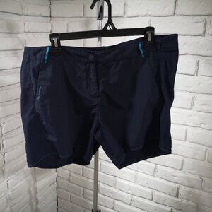Decathlon Quechua Ladies Size XL Navy w/ Teal Accents Loose Fit Trail Shorts